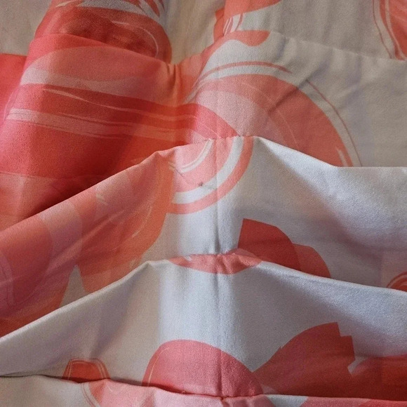 PrettyLittleThing Pink Swirl Print Pleated Waist Puff Sleeve Skater Mini Dress S - Picture 13 of 16